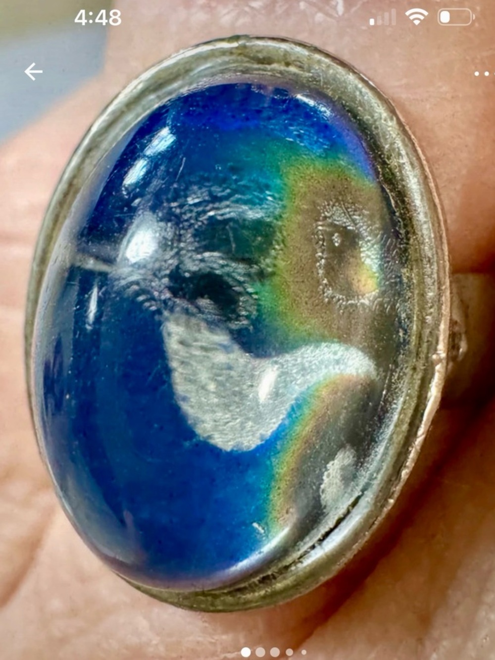 Vintage 1970’s Mood Hippie Boho Ring Marked “S” on Band - Still Changes Colors